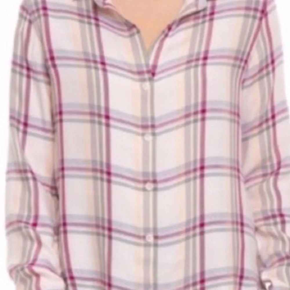 Anthropologie Pink Plaid Button Down Shirt - Picture 2 of 8